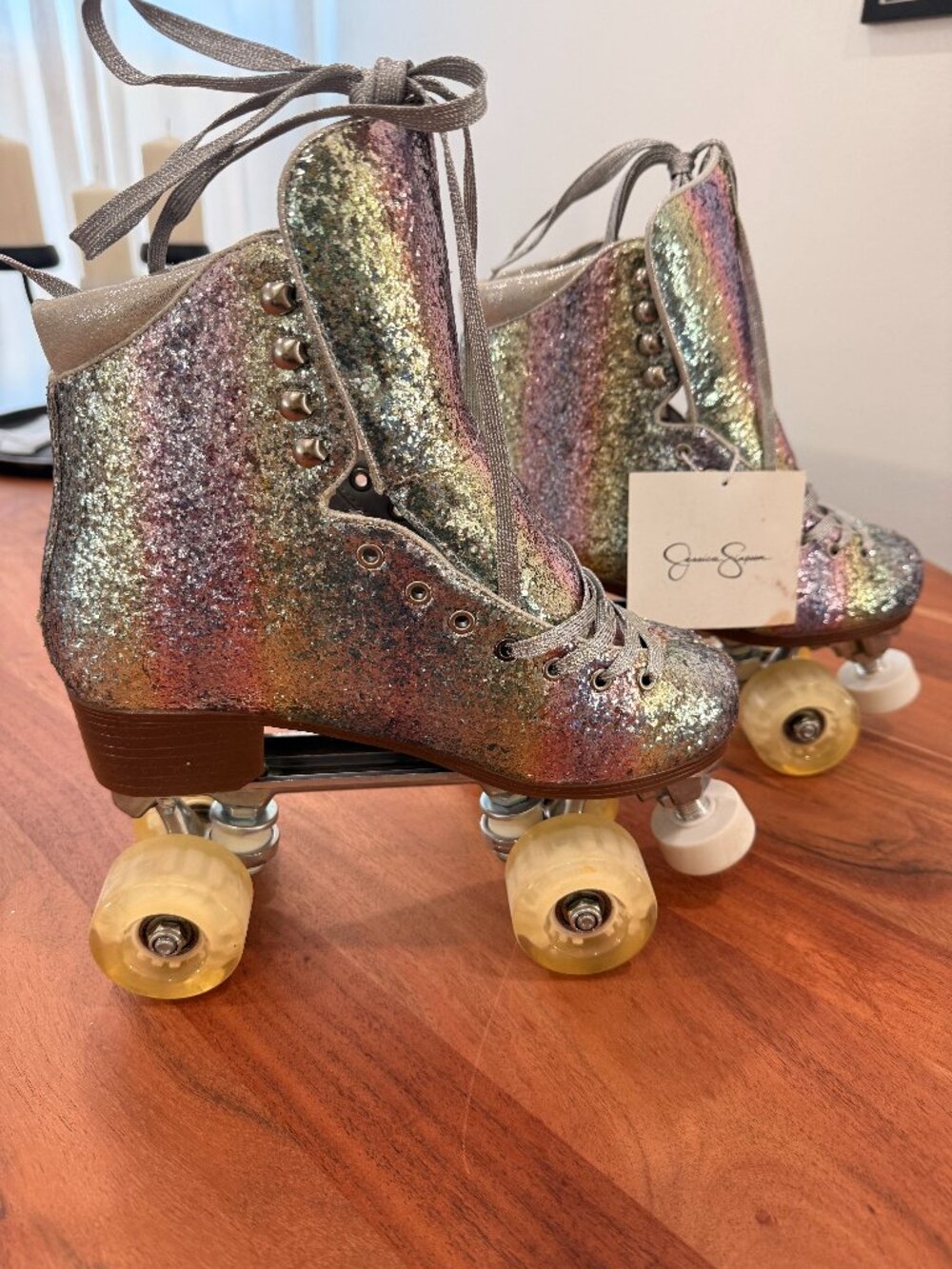Jessica Simpson Glitter Roller Skates - Size 8 - NWT